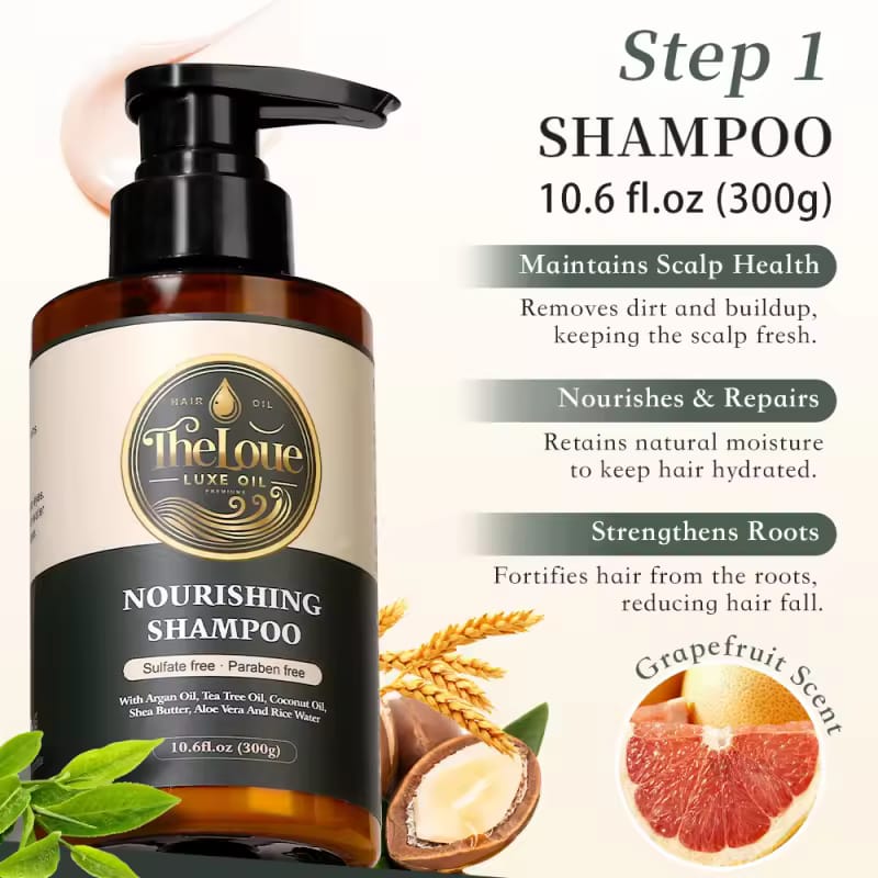 Theloue luxe oil hair care shampoo and conditioner 100% natural