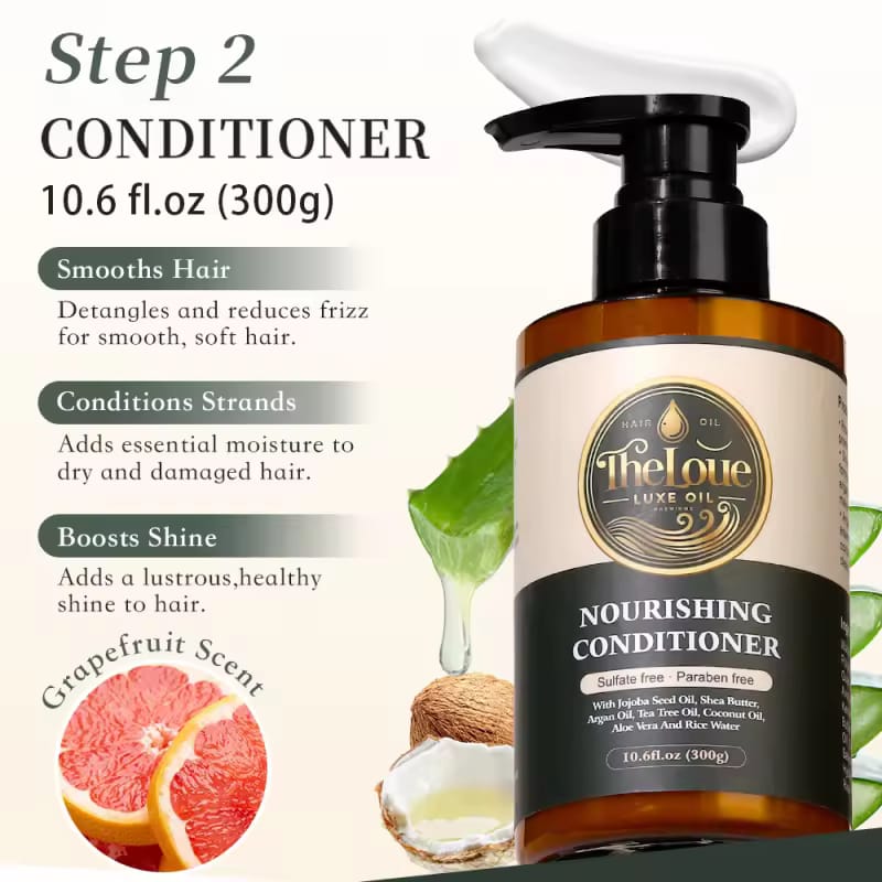 Theloue luxe oil hair care shampoo and conditioner 100% natural