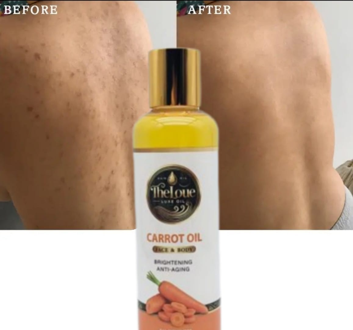 Organic Carrot Glow Oil Face & Body Brightening Oil with Glutathione, Arbutin & Vitamins A + E | Anti-Aging, Whitening & Moisturi