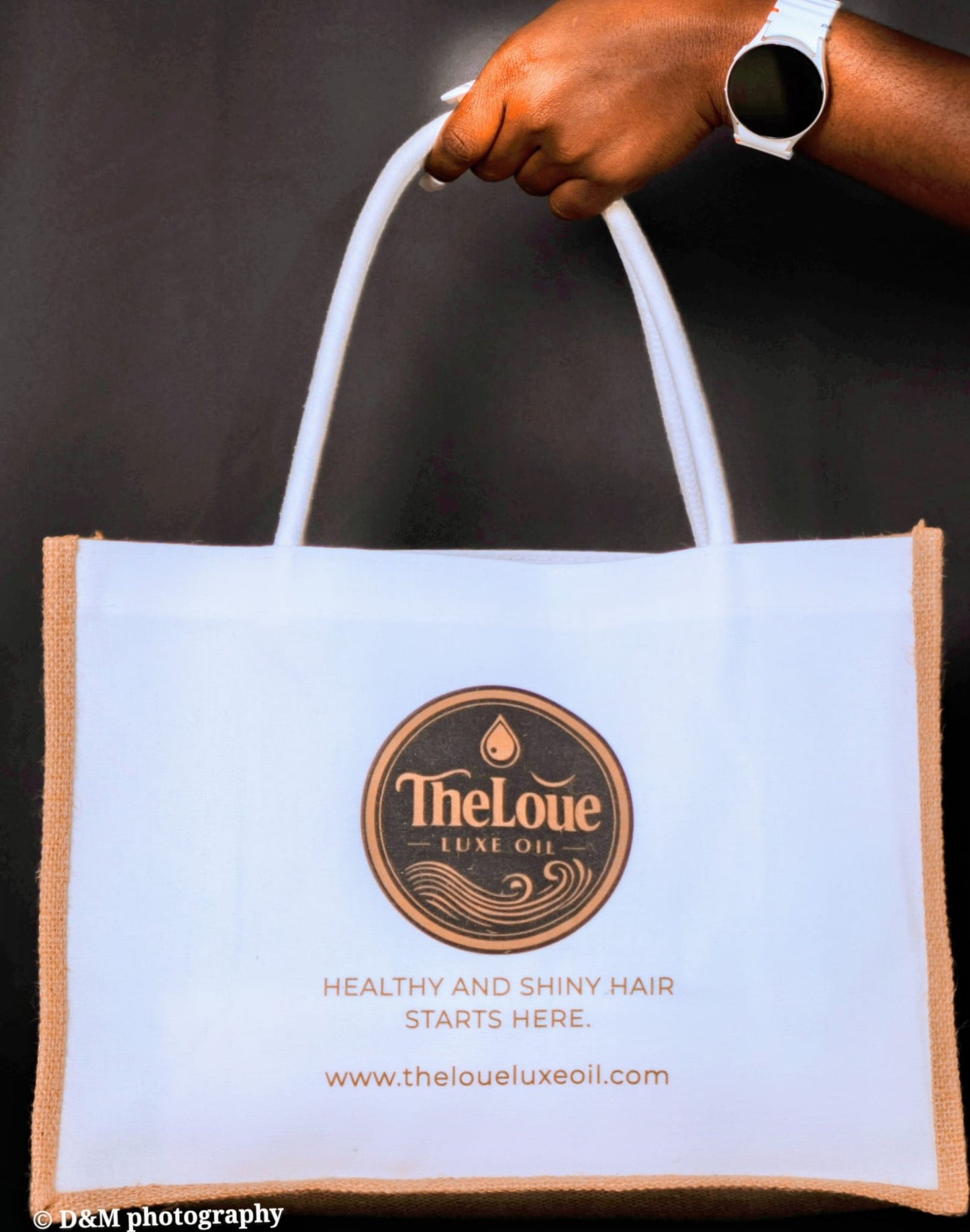 Theloue Luxe Oil Canvas Tote Black Trim
