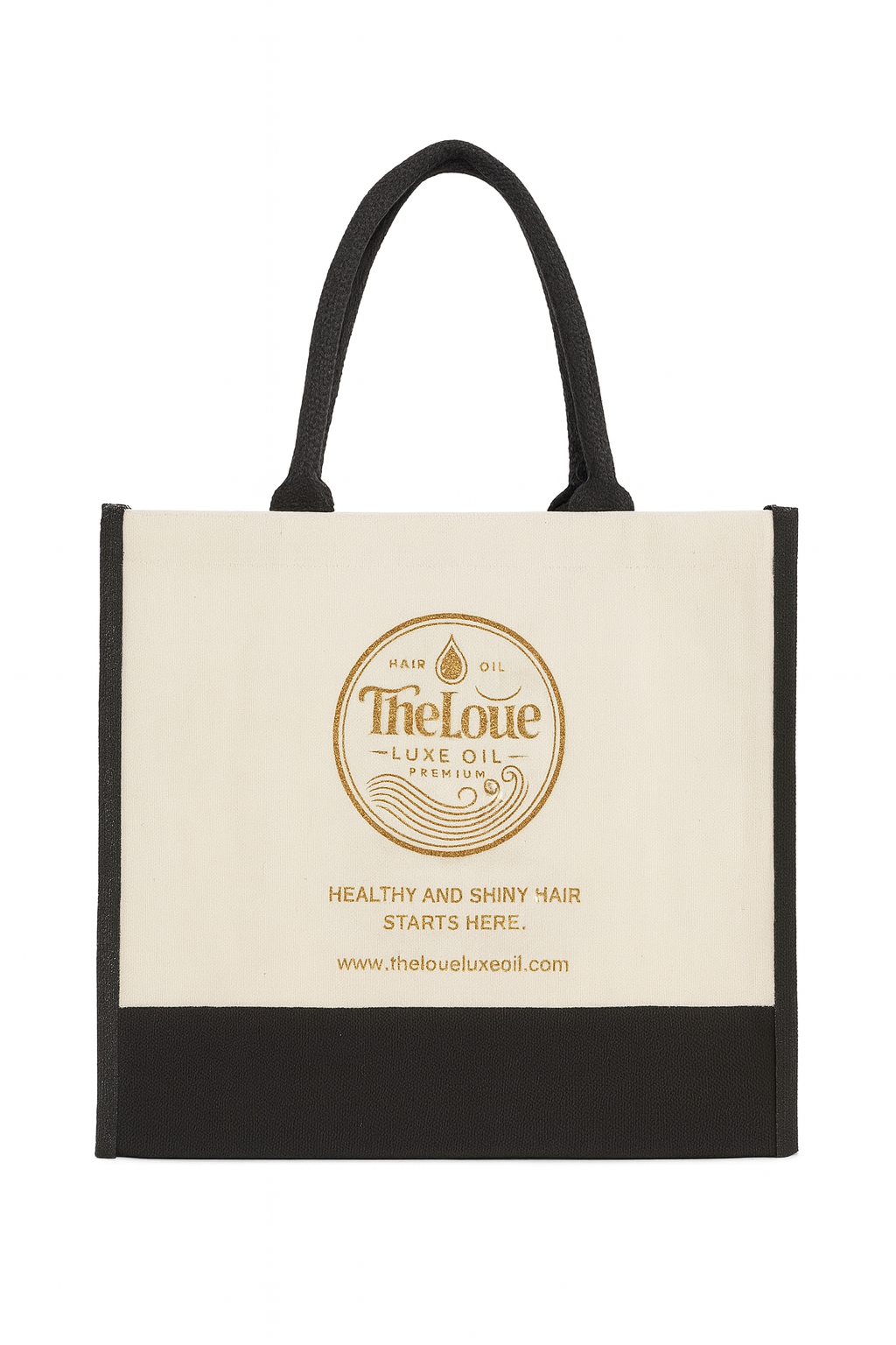 Theloue Luxe Oil Canvas Tote Black Trim