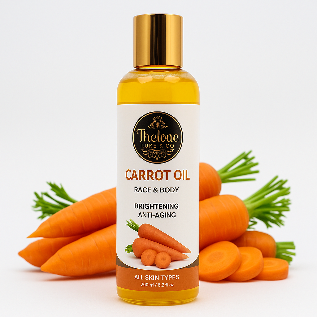 Organic Carrot Glow Oil Face & Body Brightening Oil with Glutathione, Arbutin & Vitamins A + E | Anti-Aging, Whitening & Moisturi