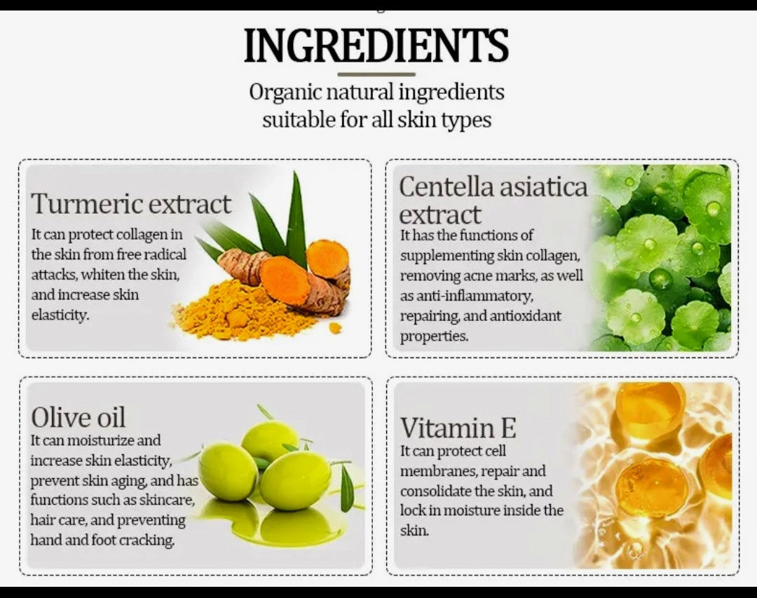Organic Turmeric Repair Oil – Face & Body Glow Oil with Centella Asiatica, Olive Oil & Vitamin E | A