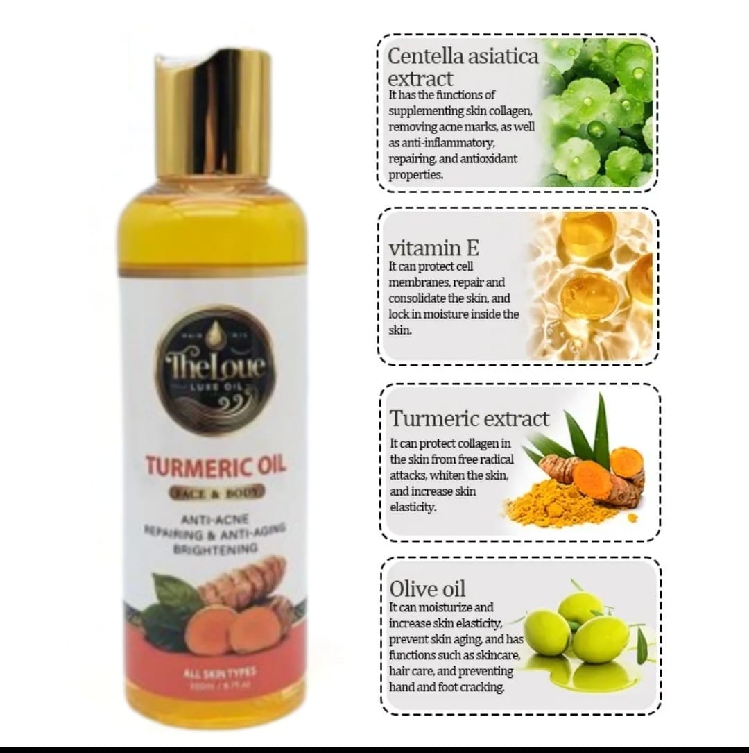 Organic Turmeric Repair Oil – Face & Body Glow Oil with Centella Asiatica, Olive Oil & Vitamin E | A