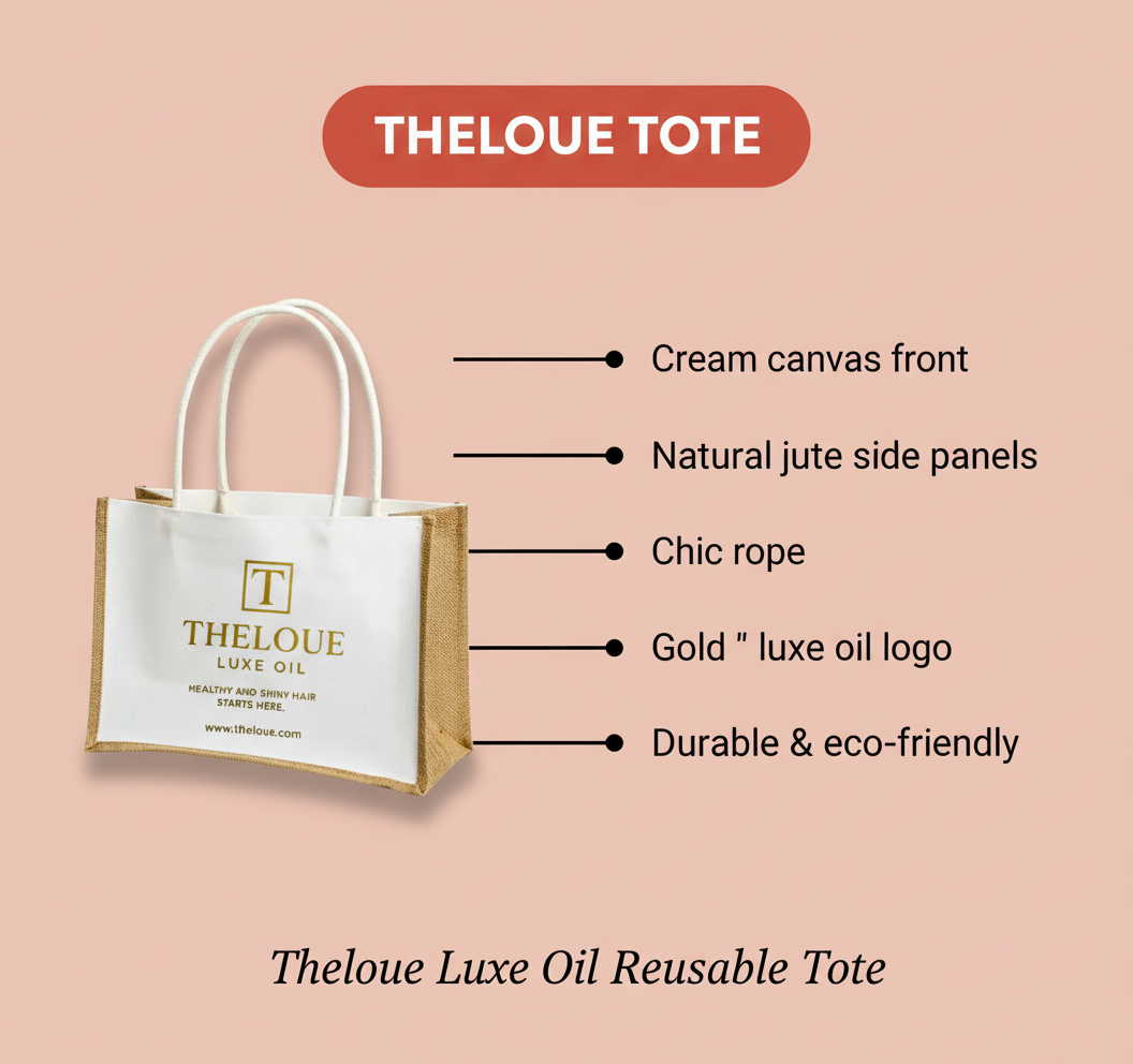 Theloue Luxe Oil Jute & Canvas Tote — Rope Handles