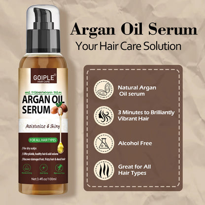 Natural Argan Oil Hair Serum Repair Strengthening Moisturize Shiny Hair