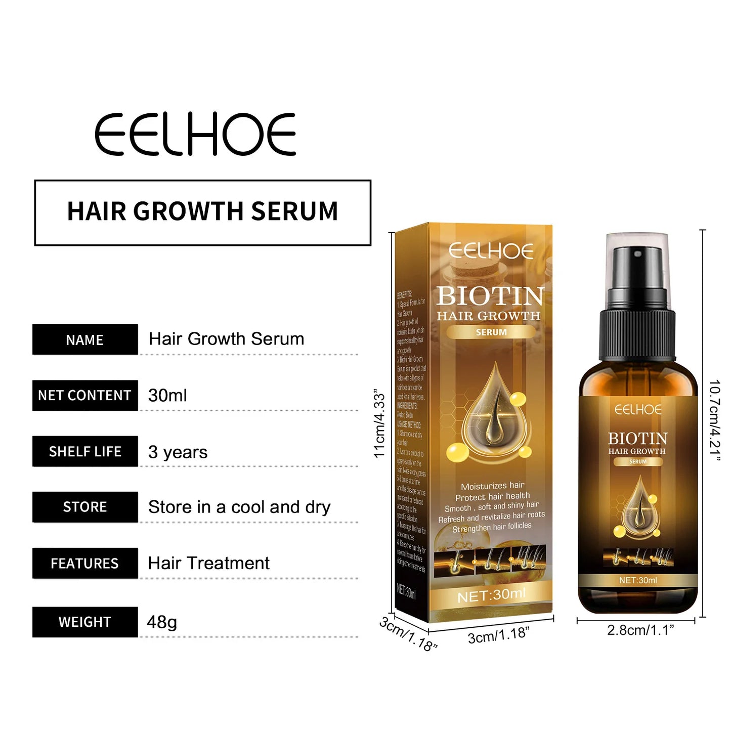 EELHOE Magic Biotin Hair Serum Strengthen Smoothing Deep Nourishing