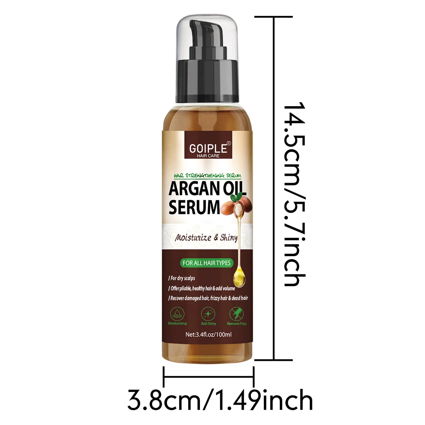 Natural Argan Oil Hair Serum Repair Strengthening Moisturize Shiny Hair