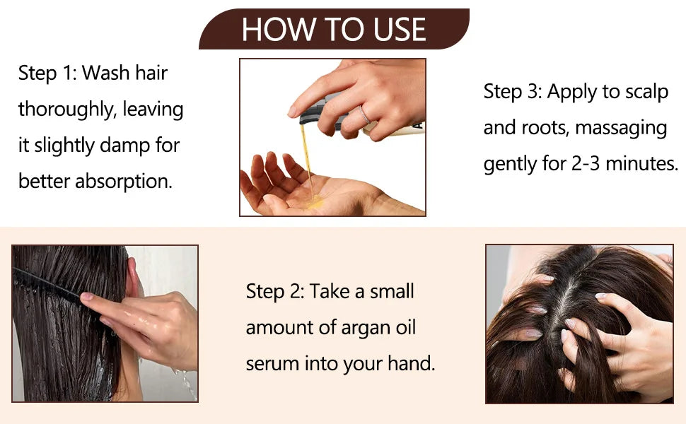 Natural Argan Oil Hair Serum Repair Strengthening Moisturize Shiny Hair