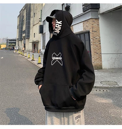 Hip Hop Hoodie Men Women Letter Print Turtleneck Sweatshirt Fashion Streetwear