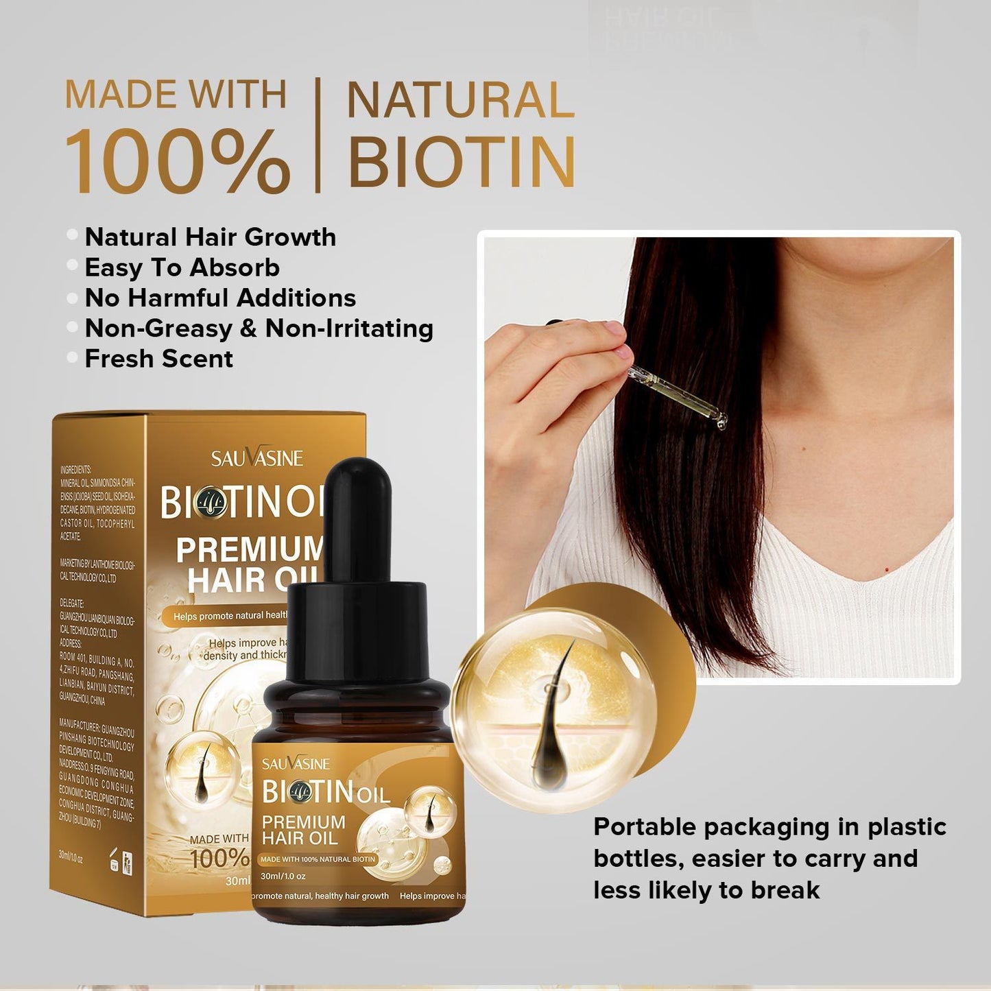 Biotin Hair Oil 30ml Moisturizing Repair