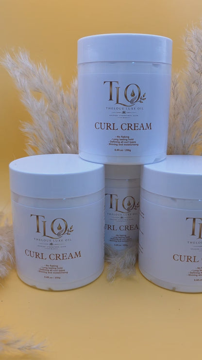 Theloue Luxe Oil Curl Cream – Defines, Moisturizes & Controls Frizz | Long-Lasting Hold | 8.8 oz (250g)