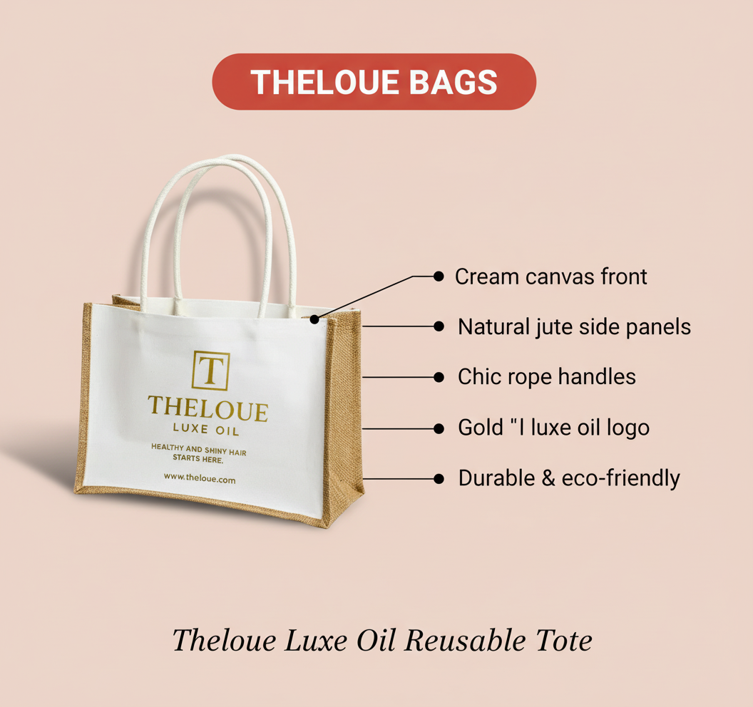 Theloue Luxe Oil Jute & Canvas Tote — Rope Handles