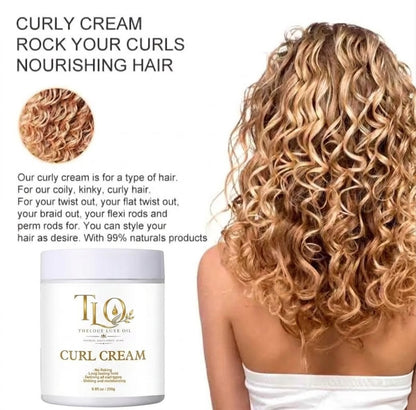 Theloue Luxe Oil Curl Cream – Defines, Moisturizes & Controls Frizz | Long-Lasting Hold | 8.8 oz (250g)