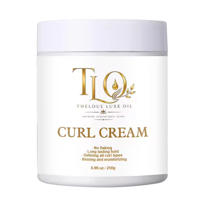 Theloue Luxe Oil Curl Cream – Defines, Moisturizes & Controls Frizz | Long-Lasting Hold | 8.8 oz (250g)