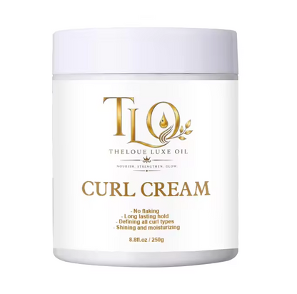 Theloue Luxe Oil Curl Cream – Defines, Moisturizes & Controls Frizz | Long-Lasting Hold | 8.8 oz (250g)