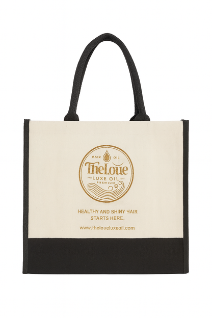 Theloue Luxe Oil Canvas Tote Black Trim