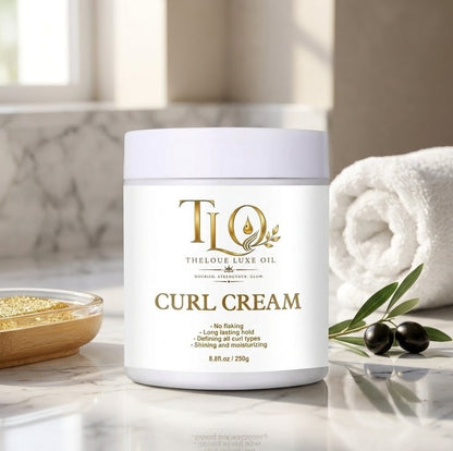 Theloue Luxe Oil Curl Cream – Defines, Moisturizes & Controls Frizz | Long-Lasting Hold | 8.8 oz (250g)