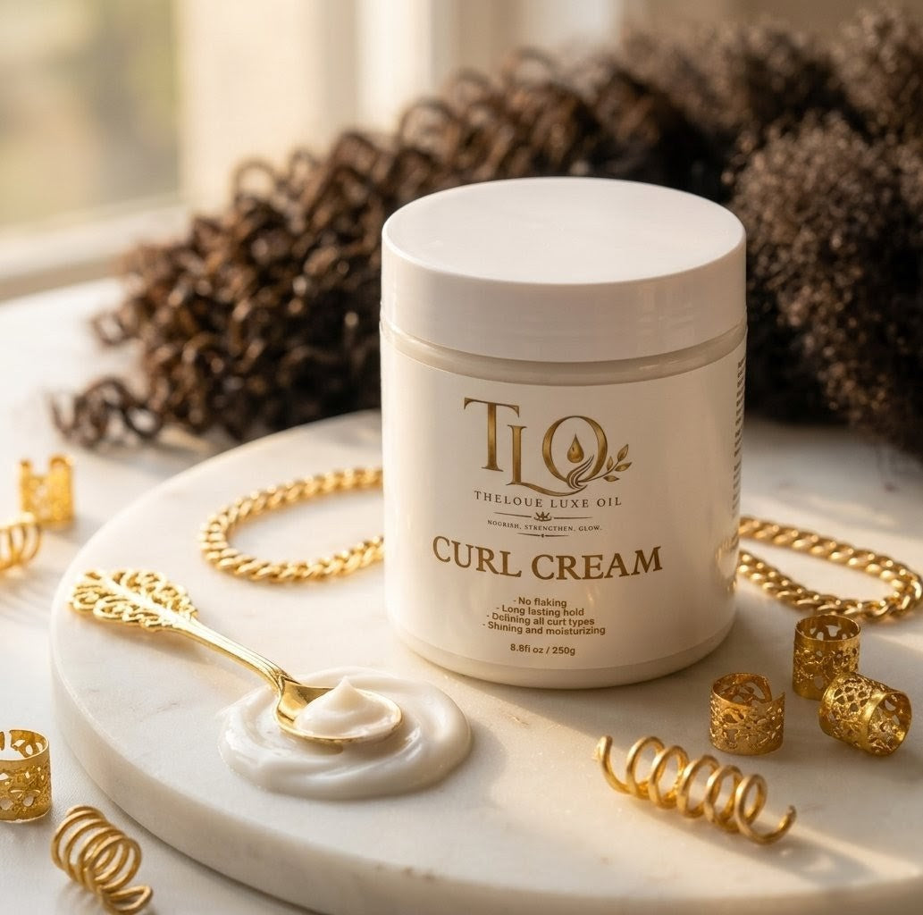 Theloue Luxe Oil Curl Cream – Defines, Moisturizes & Controls Frizz | Long-Lasting Hold | 8.8 oz (250g)