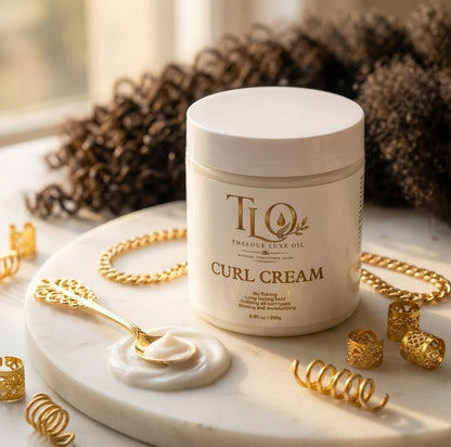 Theloue Luxe Oil Curl Cream – Defines, Moisturizes & Controls Frizz | Long-Lasting Hold | 8.8 oz (250g)