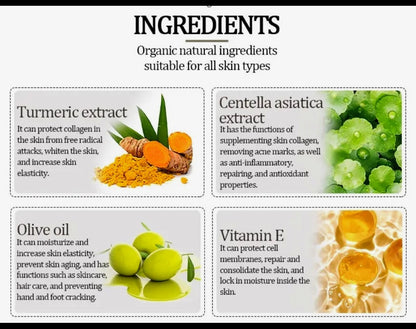 Organic Turmeric Repair Oil – Face & Body Glow Oil with Centella Asiatica, Olive Oil & Vitamin E | A
