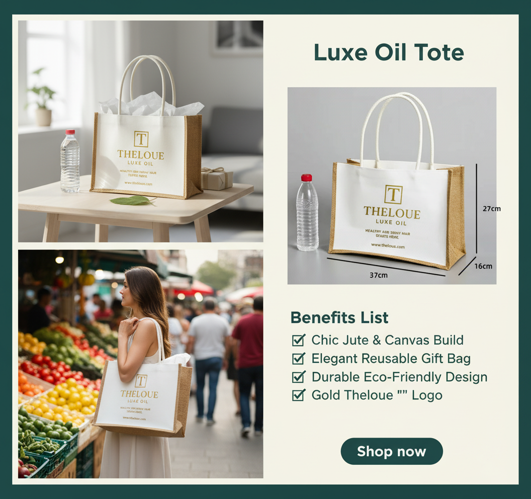 Theloue Luxe Oil Jute & Canvas Tote — Rope Handles