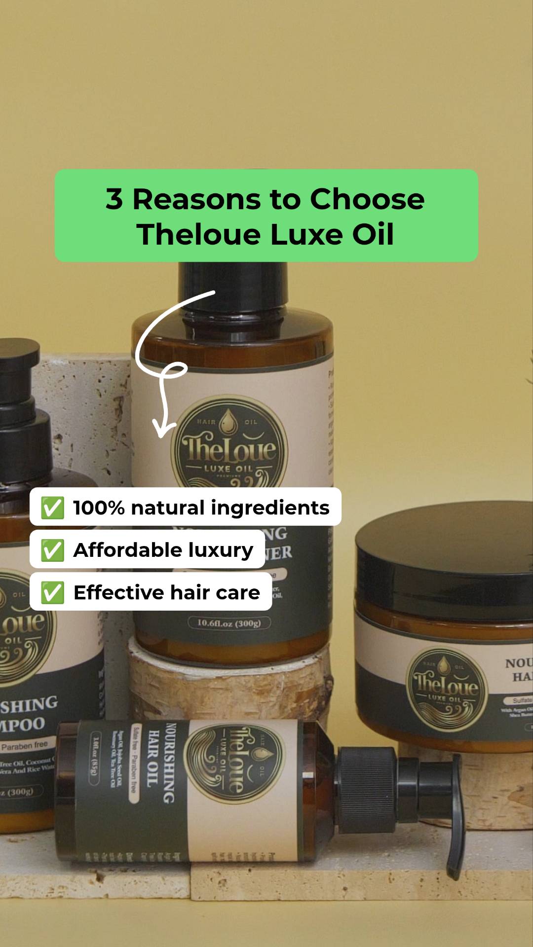 Theloue luxe oil hair care set