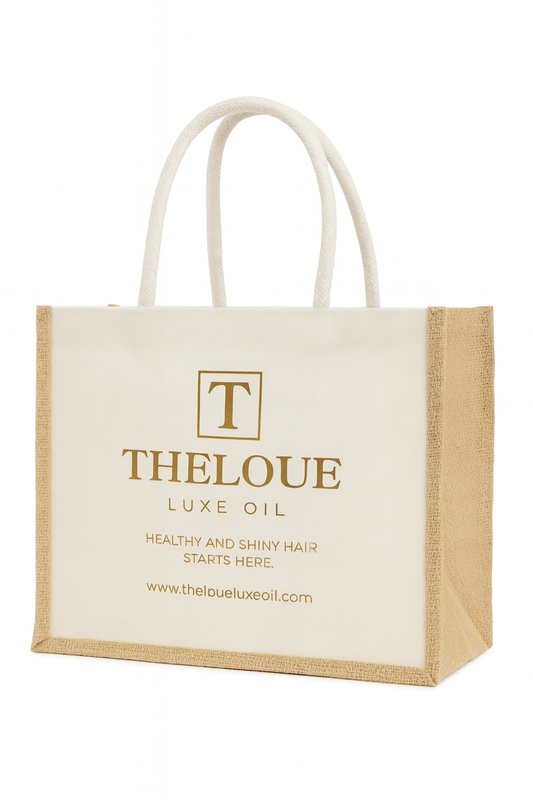 Theloue Luxe Oil Jute & Canvas Tote — Rope Handles